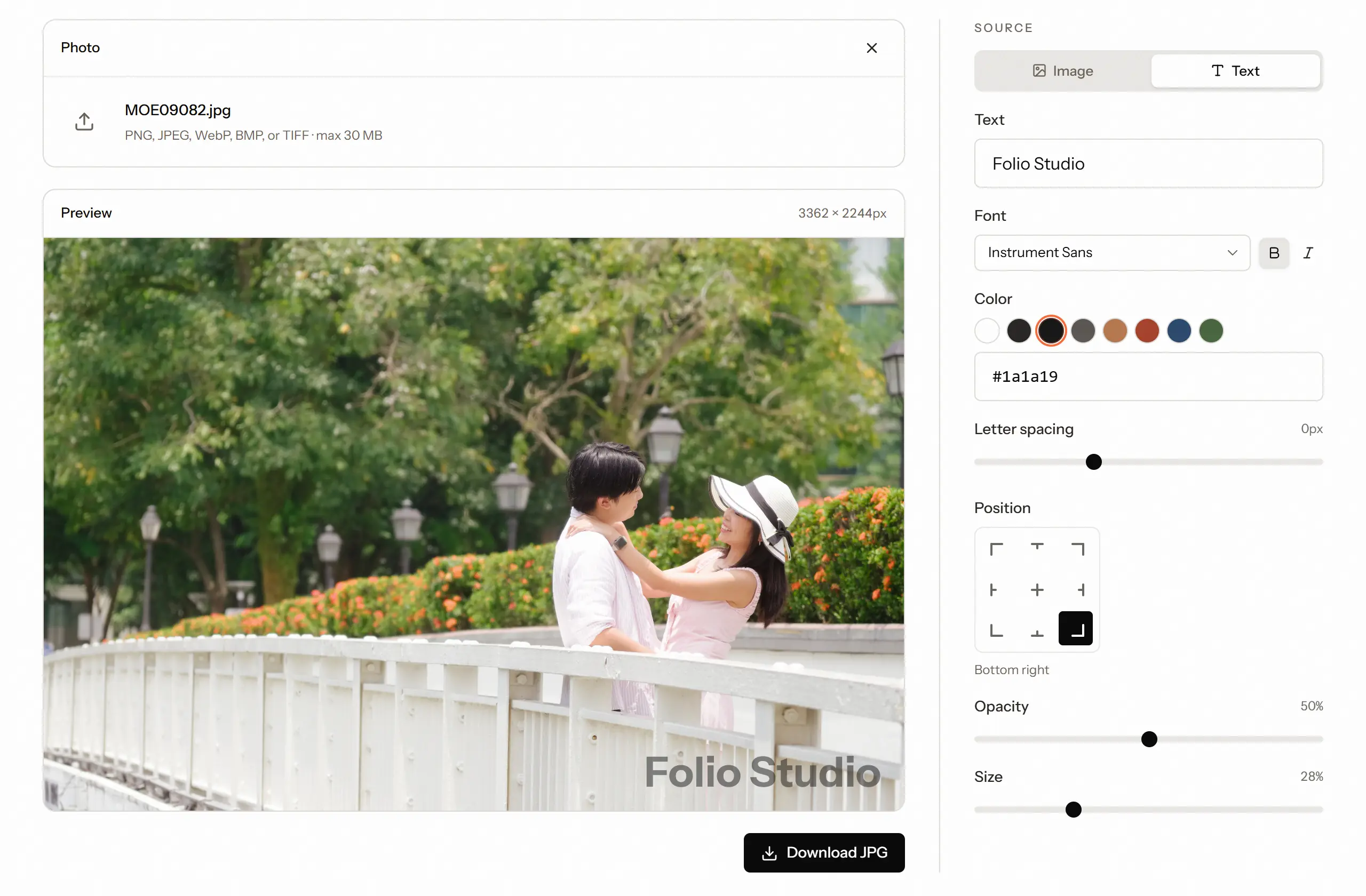 Screenshot of Watermark Tool
